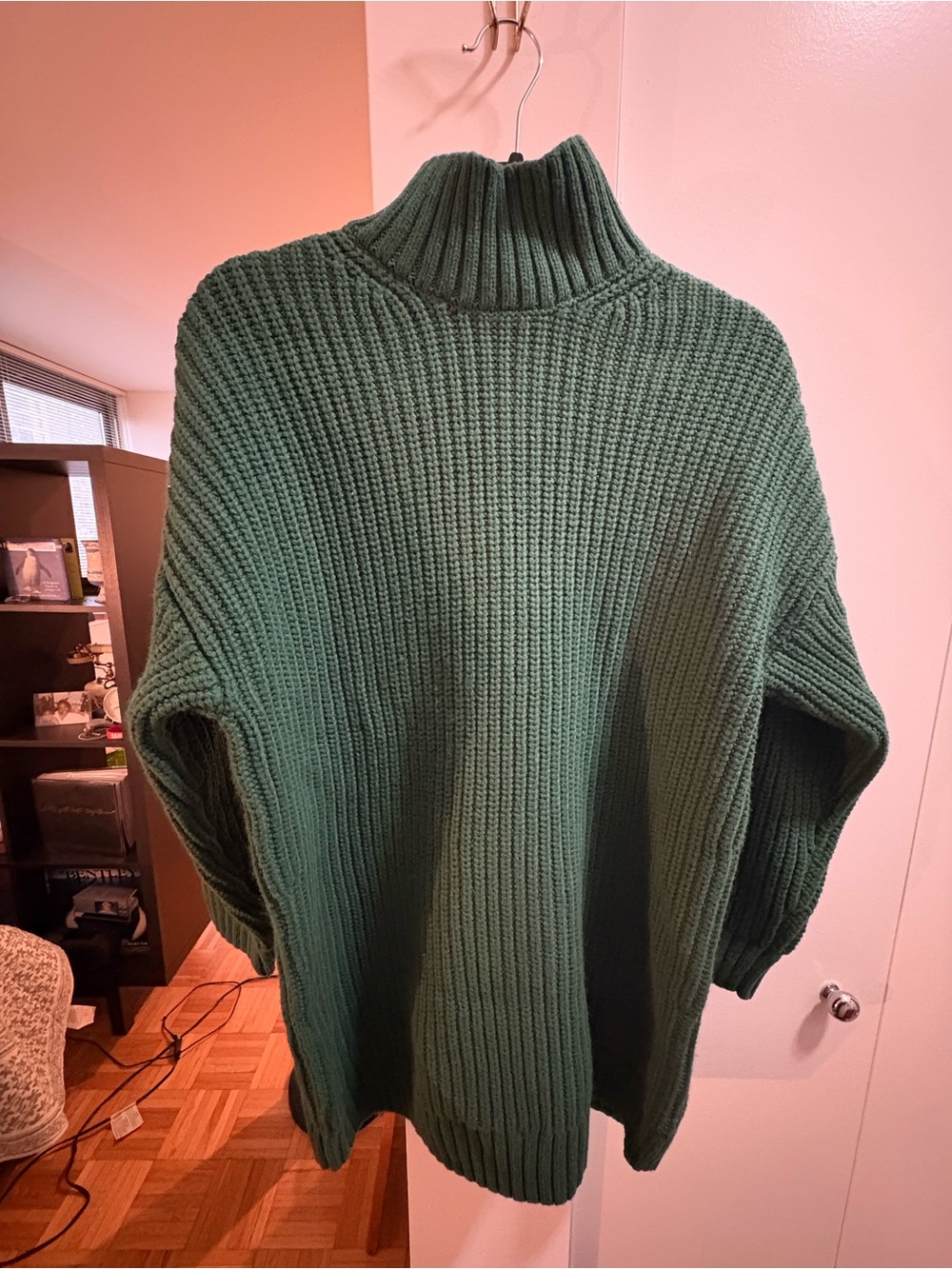 Olive Green Turtleneck Knit Sweater - Women